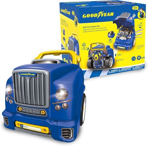 مجموعة محرك لعبة Good Year Pretend Play Take Apart للأطفال - 48 قطعة ألعاب ميكانيكية لشاحنة السيارة لعبة محرك ممتعة للأطفال بعمر 3 سنوات فما فوق من Red Toolbox in Kuwait