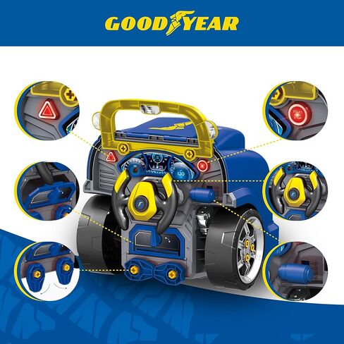 مجموعة محرك لعبة Good Year Pretend Play Take Apart للأطفال - 48 قطعة ألعاب ميكانيكية لشاحنة السيارة لعبة محرك ممتعة للأطفال بعمر 3 سنوات فما فوق من Red Toolbox in Kuwait