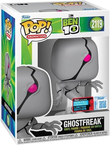 فانكو بوب! شخصية الرسوم المتحركة Ben 10 Ghostfreak من الفينيل، حصريًا لمؤتمر الخريف 2025، 4.6 بوصة in Kuwait