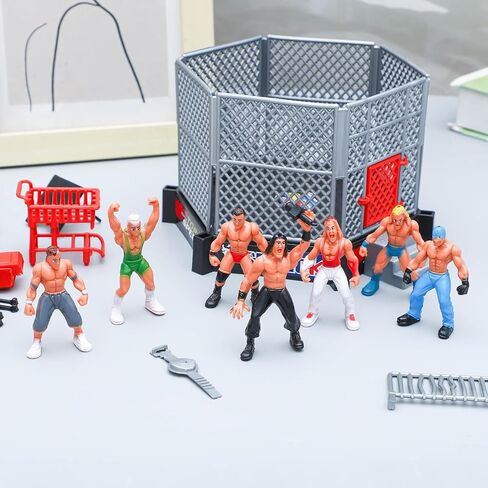 ONEST 37 Pieces Wrestling Figures Wrestlers Playset Wrestling Action Figures for Gift Cool Cake Toppers in Saudi Arabia