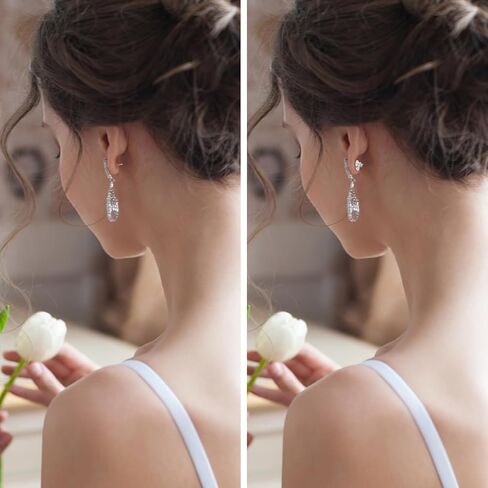 NOLITOY2 أزواج من الأقراط الثقيلة تدعم الظهر وقفل الظهر للأذنين المتدلية لاستبدال الأطواق المرصعة والأقراط المتدلية in Kuwait