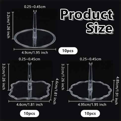 OLYCRAFT 30 Packs 3 Styles Crochet Doll Stand Plastic Miniature Display Stand Crochet Emotional Support Stands Transparent Doll Holder with Base for Miniature Displays and Craft Projects in Saudi Arabia