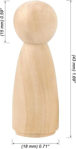 MOUYAT 100 PCS 5/8 x 1-3/4 Inch Wooden Peg Dolls, Unfinished Angel Girl Wood Peg People Doll Bodies, Wooden People Figures for Painting, Craft Art Projects in Saudi Arabia