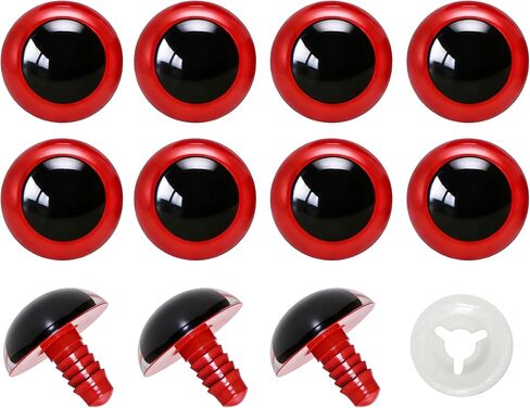 BESTCYC 100pcs 10mm Red Plastic Safety Eyes Craft Eyes with Washers for Amigurumi Dolls Plush Animals DIY Craft Lovers Doll Makers Crochet Craft Supplies in Saudi Arabia