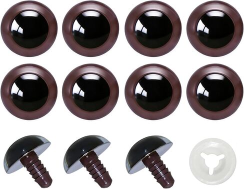 BESTCYC 100pcs 10mm Red Plastic Safety Eyes Craft Eyes with Washers for Amigurumi Dolls Plush Animals DIY Craft Lovers Doll Makers Crochet Craft Supplies in Saudi Arabia