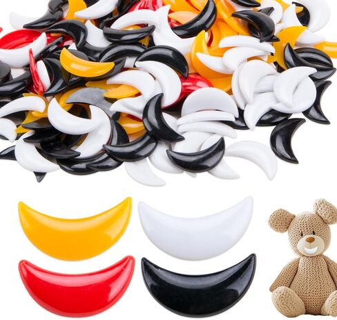 ZORZA 200Pcs Cute Plastic Safety Mouths Crescent Moon Shaped Mouth Lips for DIY Stuffed Animals and Plush Crafts Cartoon Safety Eyes Noses Buttons for Doll Making and Crafting Accessories in Saudi Arabia