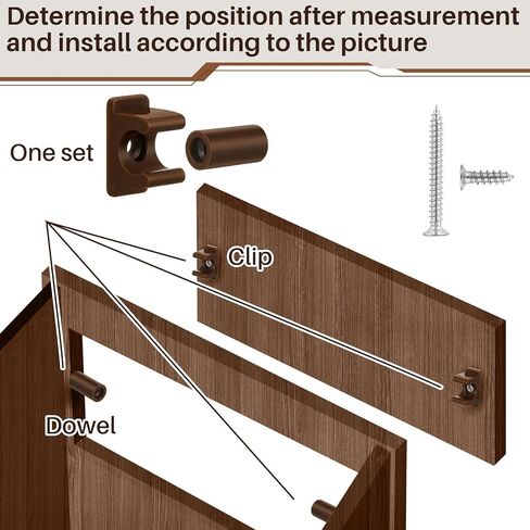Juexica False Cabinet Front Clip False Drawer Front Clips Sink Tip out Snap with Screws Screwdrivers for Hardware Replacements (16 Pairs,Brown) in Saudi Arabia