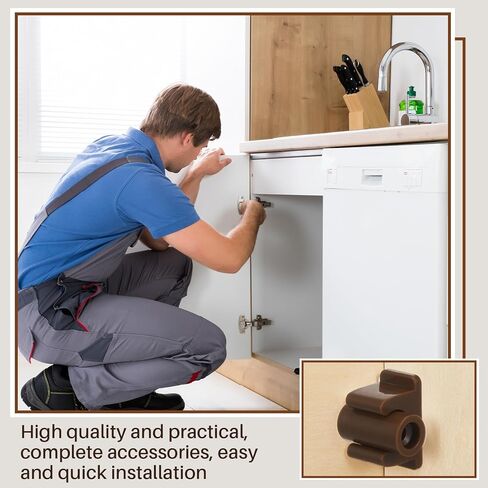Juexica False Cabinet Front Clip False Drawer Front Clips Sink Tip out Snap with Screws Screwdrivers for Hardware Replacements (16 Pairs,Brown) in Saudi Arabia