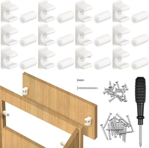 Juexica False Cabinet Front Clip False Drawer Front Clips Sink Tip out Snap with Screws Screwdrivers for Hardware Replacements (16 Pairs,Brown) in Saudi Arabia