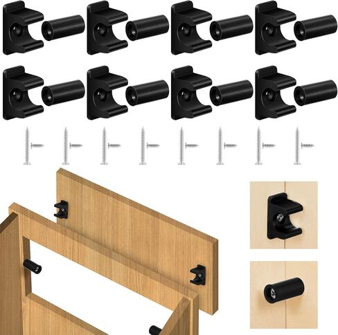 Juexica False Cabinet Front Clip False Drawer Front Clips Sink Tip out Snap with Screws Screwdrivers for Hardware Replacements (16 Pairs,Brown) in Saudi Arabia