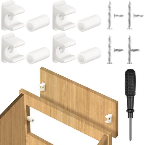 Juexica False Cabinet Front Clip False Drawer Front Clips Sink Tip out Snap with Screws Screwdrivers for Hardware Replacements (16 Pairs,Brown) in Saudi Arabia