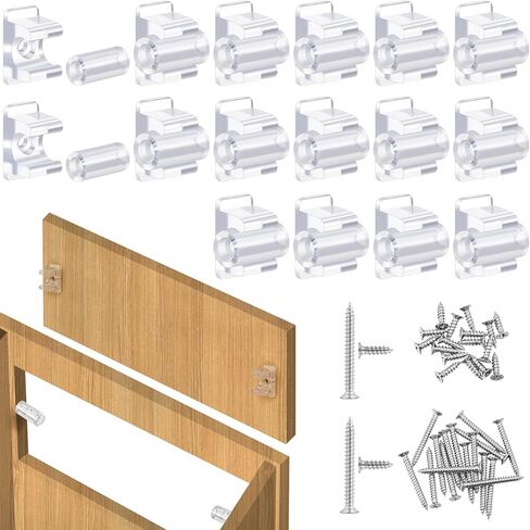 Juexica False Cabinet Front Clip False Drawer Front Clips Sink Tip out Snap with Screws Screwdrivers for Hardware Replacements (16 Pairs,Brown) in Saudi Arabia