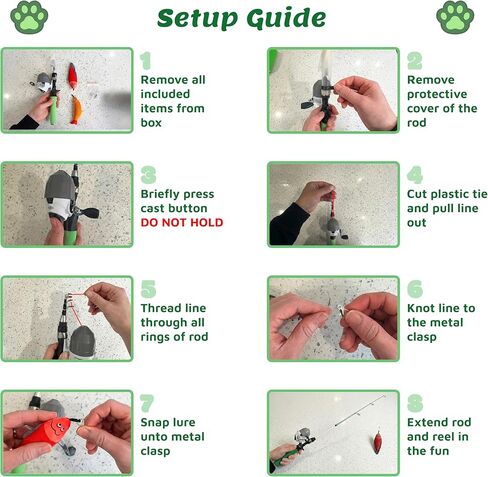 Meowy Cat Wand Toy – Cat Fishing Pole Toy with Reel The Cat Fish Ultimate Wand, Telescopic Fiberglass Interactive Teaser Wand for Indoor Cats with Catnip Dental Mesh Attachments in Saudi Arabia