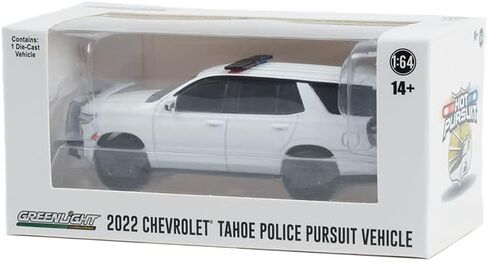 Greenlight 43001-L Hot Pursuit - سيارة مطاردة الشرطة تشيفي تاهو 2022 (PPV) بمقياس 1/64 مع ضوء وقضيب دفع in Saudi Arabia