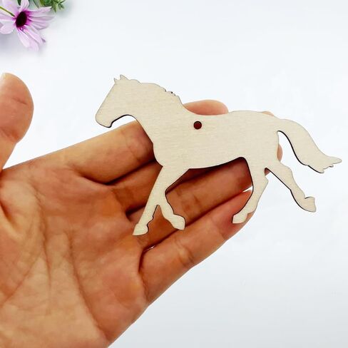 30 Pack 4 Inch Wood Horse Cutouts Unfinished Wooden Horses Crafts for Door Hanger Decor Halloween Christmas Wedding Birthday Party Thanksgiving Day Decoration in Saudi Arabia