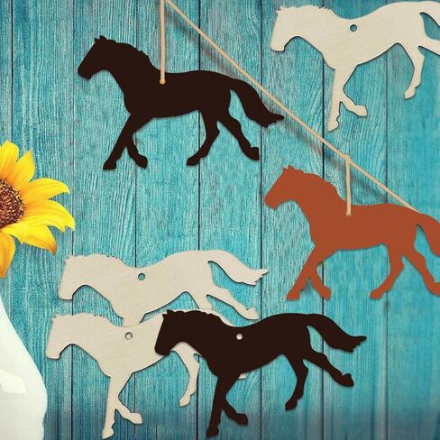 30 Pack 4 Inch Wood Horse Cutouts Unfinished Wooden Horses Crafts for Door Hanger Decor Halloween Christmas Wedding Birthday Party Thanksgiving Day Decoration in Saudi Arabia