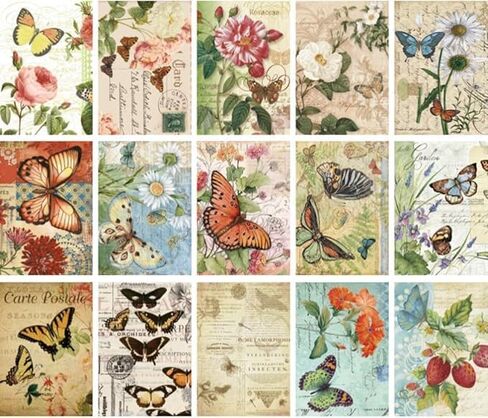 30 Sheets Vintage Scrapbook Supplies Pack,Decorative Hues Paper, Special Paper for Scrapbooking Materials,Classic Style Card Embellishments,Newspaper Floral Decorative Paper,DIY Making,120×174mm in Saudi Arabia