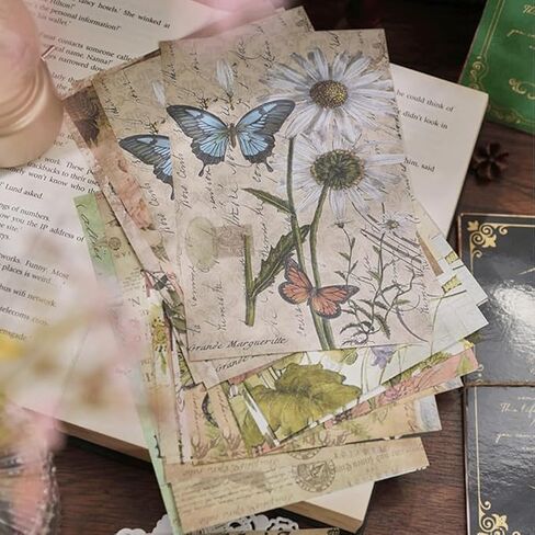 30 Sheets Vintage Scrapbook Supplies Pack,Decorative Hues Paper, Special Paper for Scrapbooking Materials,Classic Style Card Embellishments,Newspaper Floral Decorative Paper,DIY Making,120×174mm in Saudi Arabia
