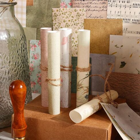 60 Sheets Vintage Scrapbook Supplies Pack, 30 Music/Letter Patterns Mini Decorative Paper for Junk Journal, Diary Embellishment & Craft Stationery in Saudi Arabia