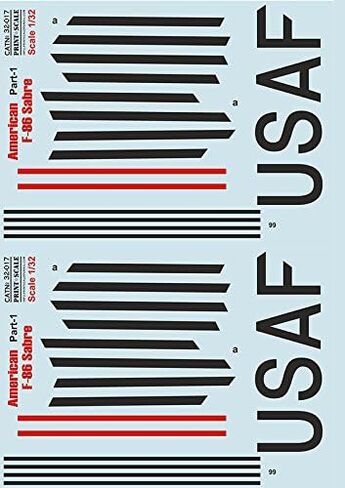 Wet Decal for Airplane American F-86 Sabre Part-1 WWII 1/32 PRINT SCALE 32-017 in Saudi Arabia