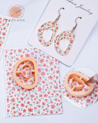Puocaon Valentines Clay Transfer Paper - 4 Design 20 Pcs Transfer Paper for Polymer Clay Jewelry, Heart Pattern Transfer Sheets for Polymer Clay Earrings Making, Gnome Love Letter Transfer Papers Set in Saudi Arabia