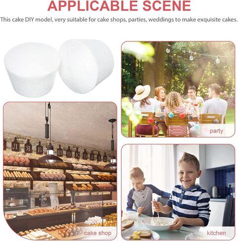 Toyvian 20pcs Foam Cake Polystyrene Foam Cake Models Practice Foam Cupcake Decorating Fake Cake Models for Wedding Display DIY Projects(2.5in） in Saudi Arabia
