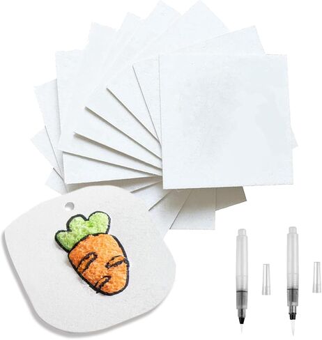 20Pcs Foam Texture Painting Paper for Crafts, 4" x 4" Puffy Texture Blank Painting Paper with 2 Water Brush Pens, White Foam Texture Sheets for DIY Art and Craft Projects Supplies in Saudi Arabia