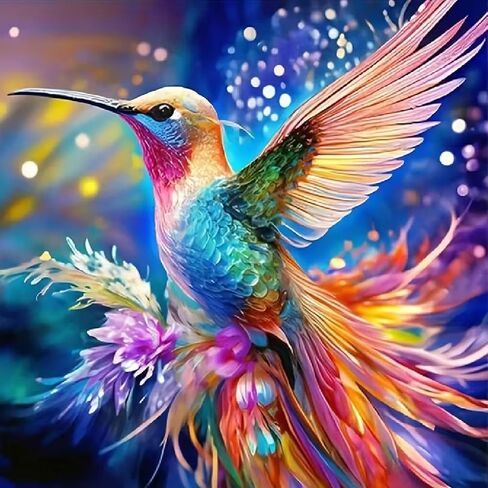 JFYHAB Hummingbird Diamond Painting Kits for Adults DIY Round Gem Art Animal Hummingbird Diamond Art Kits for Adults,5D Full Drill Diamond Dots Crafts Paintings Canvas for Beginners Decor 12x12Inch in Saudi Arabia