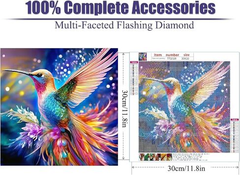 JFYHAB Hummingbird Diamond Painting Kits for Adults DIY Round Gem Art Animal Hummingbird Diamond Art Kits for Adults,5D Full Drill Diamond Dots Crafts Paintings Canvas for Beginners Decor 12x12Inch in Saudi Arabia