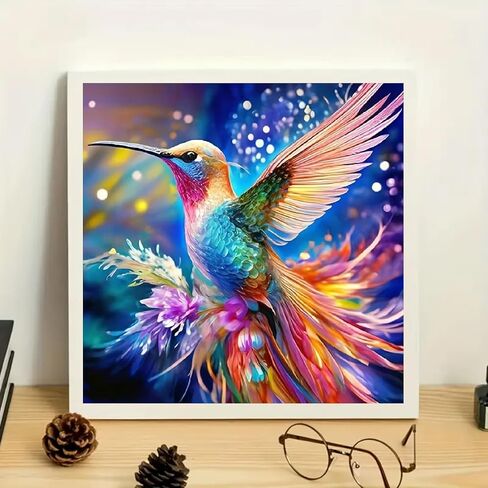 JFYHAB Hummingbird Diamond Painting Kits for Adults DIY Round Gem Art Animal Hummingbird Diamond Art Kits for Adults,5D Full Drill Diamond Dots Crafts Paintings Canvas for Beginners Decor 12x12Inch in Saudi Arabia