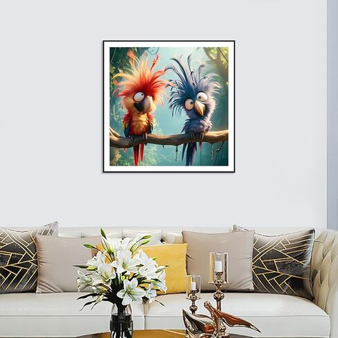 SJUTOUCI Vibrant Big Mouth Bird Diamond Painting Kits for Adults, Diamond Art Kits for Beginners, 5D Round Diamond Dots Gem Art Craft for Home Wall Decor 12x12 inch, Animals in Saudi Arabia