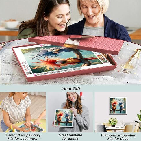SJUTOUCI Vibrant Big Mouth Bird Diamond Painting Kits for Adults, Diamond Art Kits for Beginners, 5D Round Diamond Dots Gem Art Craft for Home Wall Decor 12x12 inch, Animals in Saudi Arabia
