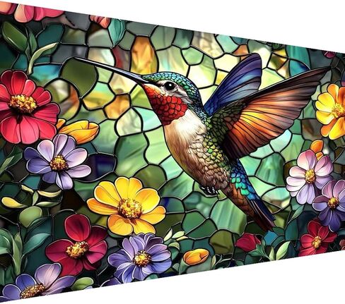 مجموعات الفن الماسي الكبيرة من croshom للبالغين، مجموعات الطلاء الماسي للطيور الطنانة للبالغين، 5D DIY تدريبات كاملة كبيرة الحجم للهدايا، ديكور جدار المنزل 15.7 بوصة × 27.6 بوصة in Kuwait