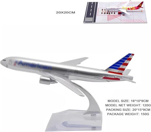 1/400 Scale 777 Airplane Model kit Plane Metal Diecast alloys with Plastic Display Plane Stand with Floor Runway Miniature for Collections Display Desktop Decorations Gift in Saudi Arabia