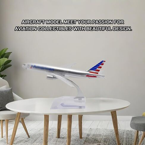 1/400 Scale 777 Airplane Model kit Plane Metal Diecast alloys with Plastic Display Plane Stand with Floor Runway Miniature for Collections Display Desktop Decorations Gift in Saudi Arabia
