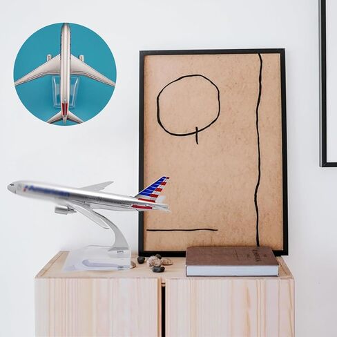 1/400 Scale 777 Airplane Model kit Plane Metal Diecast alloys with Plastic Display Plane Stand with Floor Runway Miniature for Collections Display Desktop Decorations Gift in Saudi Arabia