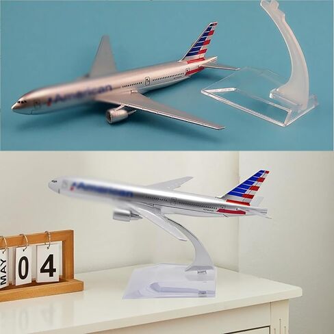 1/400 Scale 777 Airplane Model kit Plane Metal Diecast alloys with Plastic Display Plane Stand with Floor Runway Miniature for Collections Display Desktop Decorations Gift in Saudi Arabia