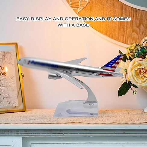 1/400 Scale 777 Airplane Model kit Plane Metal Diecast alloys with Plastic Display Plane Stand with Floor Runway Miniature for Collections Display Desktop Decorations Gift in Saudi Arabia