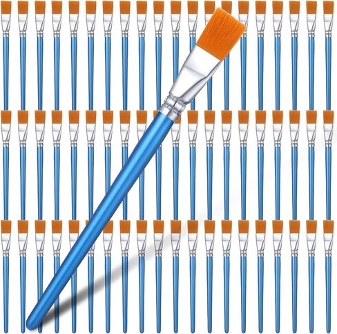 60 Pcs Acrylic Paint Brushes, 0.87 Inch Flat Paint Brushes for Acrylic Painting - Professional Artist Brush with Wood Handles for Watercolor Oil Face Body Art Crafts in Saudi Arabia