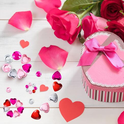 Chuangdi 516 Pcs Heart Rhinestones Sticker Acrylic Heart Gems Stickers Self Adhesive Crystal Flat Back Rhinestone for DIY Crafts in Saudi Arabia