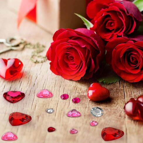 Chuangdi 516 Pcs Heart Rhinestones Sticker Acrylic Heart Gems Stickers Self Adhesive Crystal Flat Back Rhinestone for DIY Crafts in Saudi Arabia