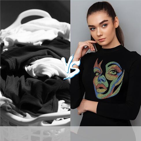 SUPERDANT Abstract Face Iron on Rhinestones for Clothes Colorful Woman Face Crystal Heat Transfer Stickers Iron on Decals Rhinestone Patches for T-Shirt Clothing Hoodie Jackets DIY Art Craft Gifts in Saudi Arabia