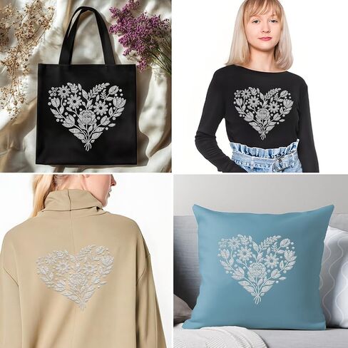 SUPERDANT Floral Hearts Crystal Rhinestone Iron on Transfer Plant Glitter Rhinestone Applique Patches DIY Transfer Decal for Clothing T-Shirt Hoodies Jackets Bag Pillows 12.6x9.4in in Saudi Arabia