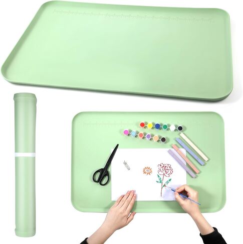 COMNICO Silicone Painting Mat, 24" x 16" Art Mat Protects Surfaces Perfectly Silicone Placemat Nonslip Resin Jewelry Casting Molds Mats for Clay Paint Jewelry-Making Crafts Creation in Saudi Arabia