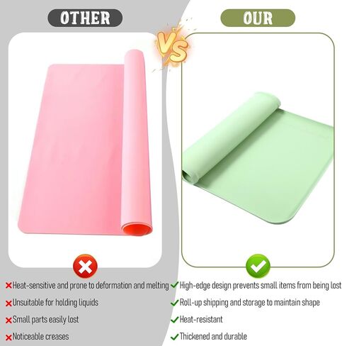 COMNICO Silicone Painting Mat, 24" x 16" Art Mat Protects Surfaces Perfectly Silicone Placemat Nonslip Resin Jewelry Casting Molds Mats for Clay Paint Jewelry-Making Crafts Creation in Saudi Arabia