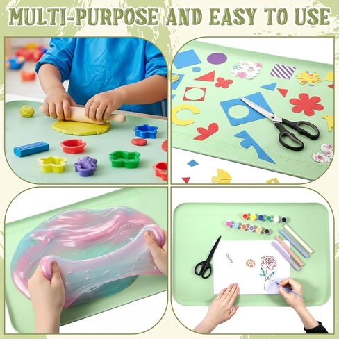 COMNICO Silicone Painting Mat, 24" x 16" Art Mat Protects Surfaces Perfectly Silicone Placemat Nonslip Resin Jewelry Casting Molds Mats for Clay Paint Jewelry-Making Crafts Creation in Saudi Arabia