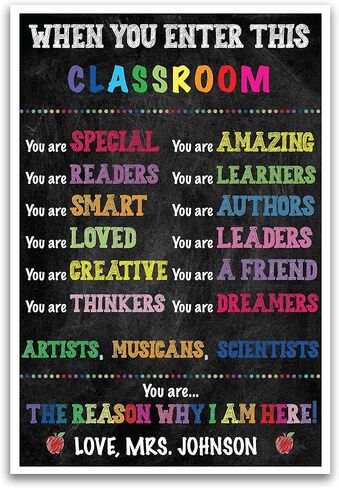 Personalized Classroom Rules Poster - Custom When You Enter This Classroom - Inspirational Positive Motivational Poster for Teachers - Classroom Essentials and Must Haves - 12 x 18" Premium Gloss Poster - Made In USA (CRP001) in Saudi Arabia