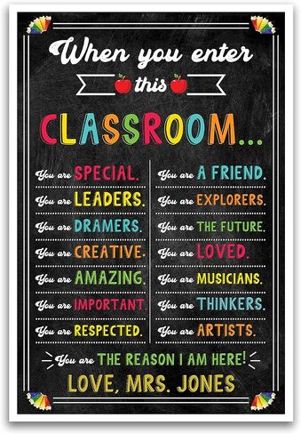 Personalized Classroom Rules Poster - Custom When You Enter This Classroom - Inspirational Positive Motivational Poster for Teachers - Classroom Essentials and Must Haves - 12 x 18" Premium Gloss Poster - Made In USA (CRP001) in Saudi Arabia