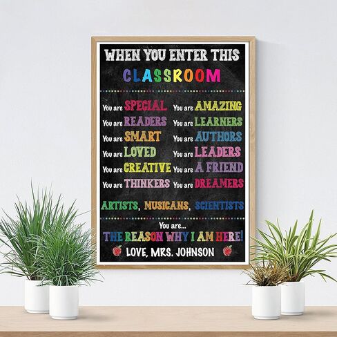 Personalized Classroom Rules Poster - Custom When You Enter This Classroom - Inspirational Positive Motivational Poster for Teachers - Classroom Essentials and Must Haves - 12 x 18" Premium Gloss Poster - Made In USA (CRP001) in Saudi Arabia