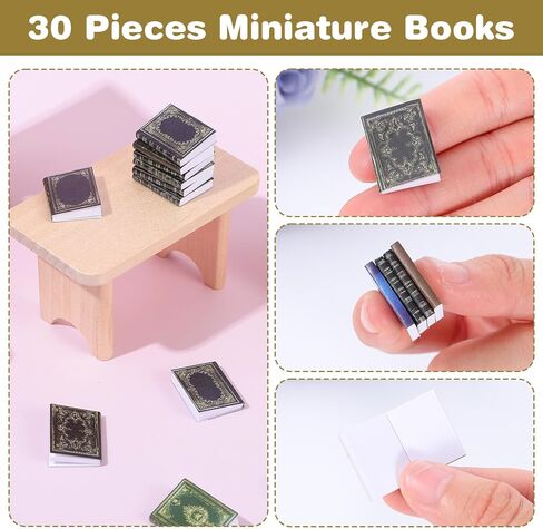 30pcs Miniature Books 1:12 Scale Mini Brands Books for Dollhouse Miniatures Accessories, Mixed Colors in Saudi Arabia